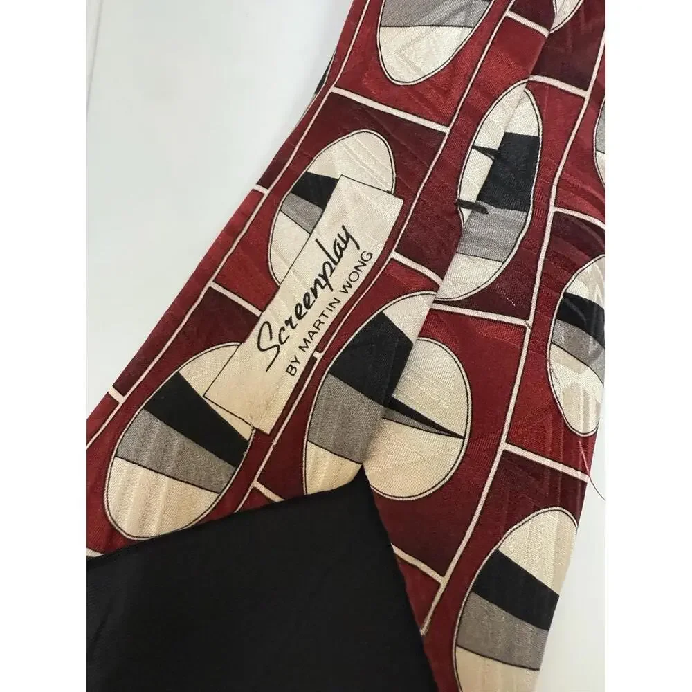 Screenplay‎ By Martin Wong Mens 100% Silk Necktie Abstract Tie
